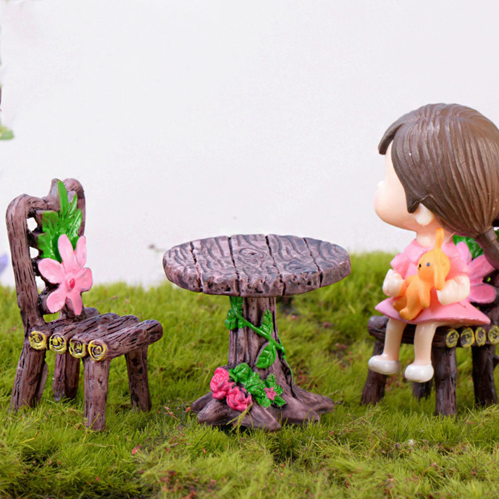 Bonsai Garden Home - 5 Set Meja dan Kursi Miniatur
