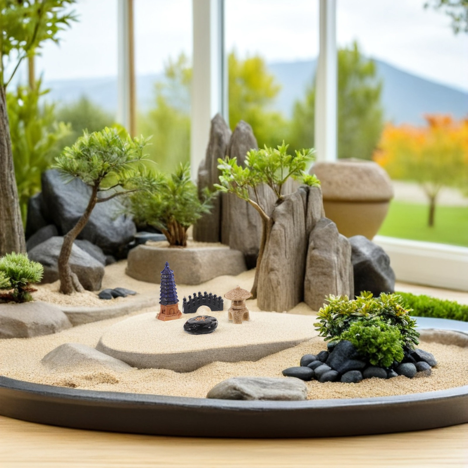 4Pcs Set Patung Pagoda Mini Je - Japanese Garden Bonsai ulasan dan harga
