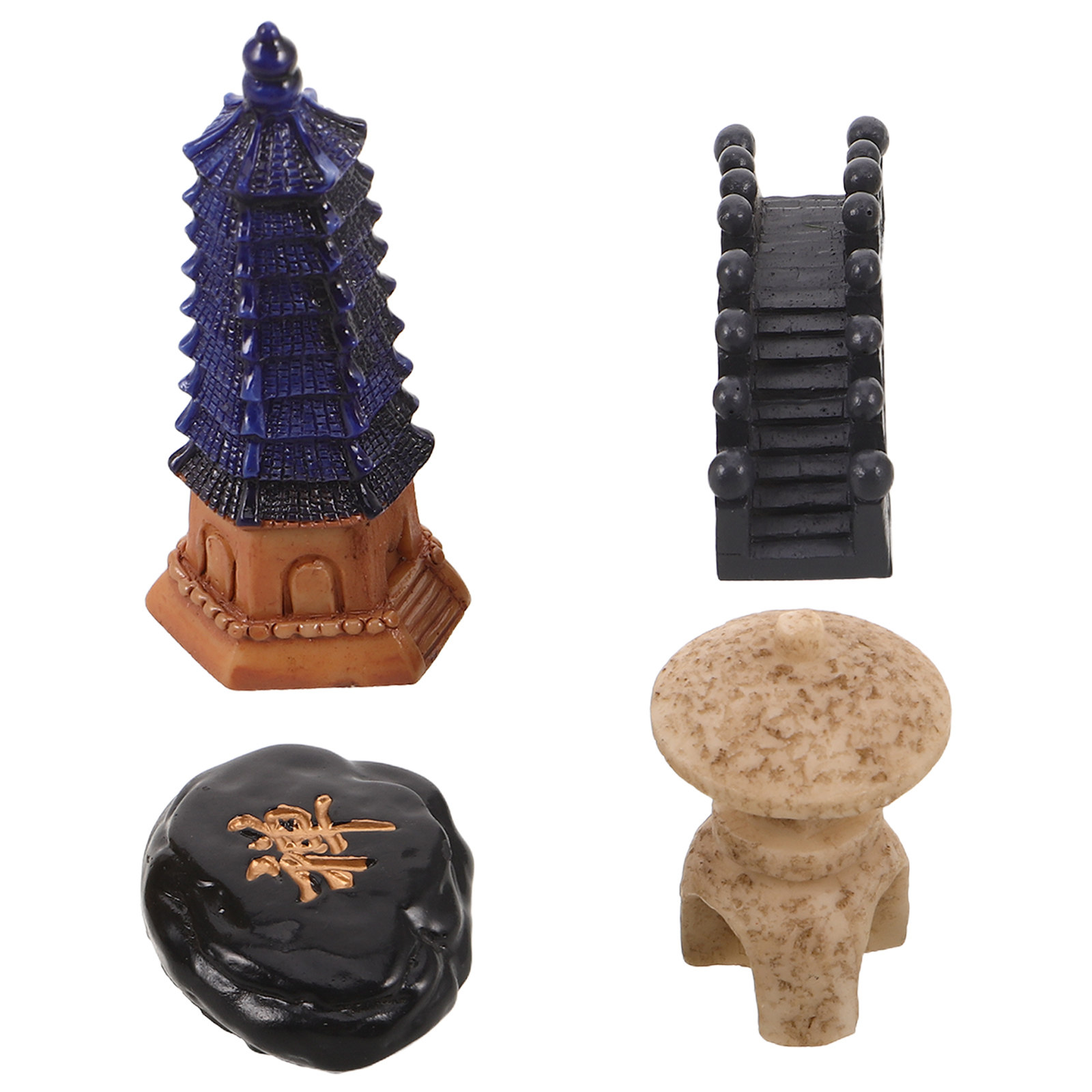 4Pcs Set Patung Pagoda Mini Je - Japanese Garden Bonsai ulasan dan harga