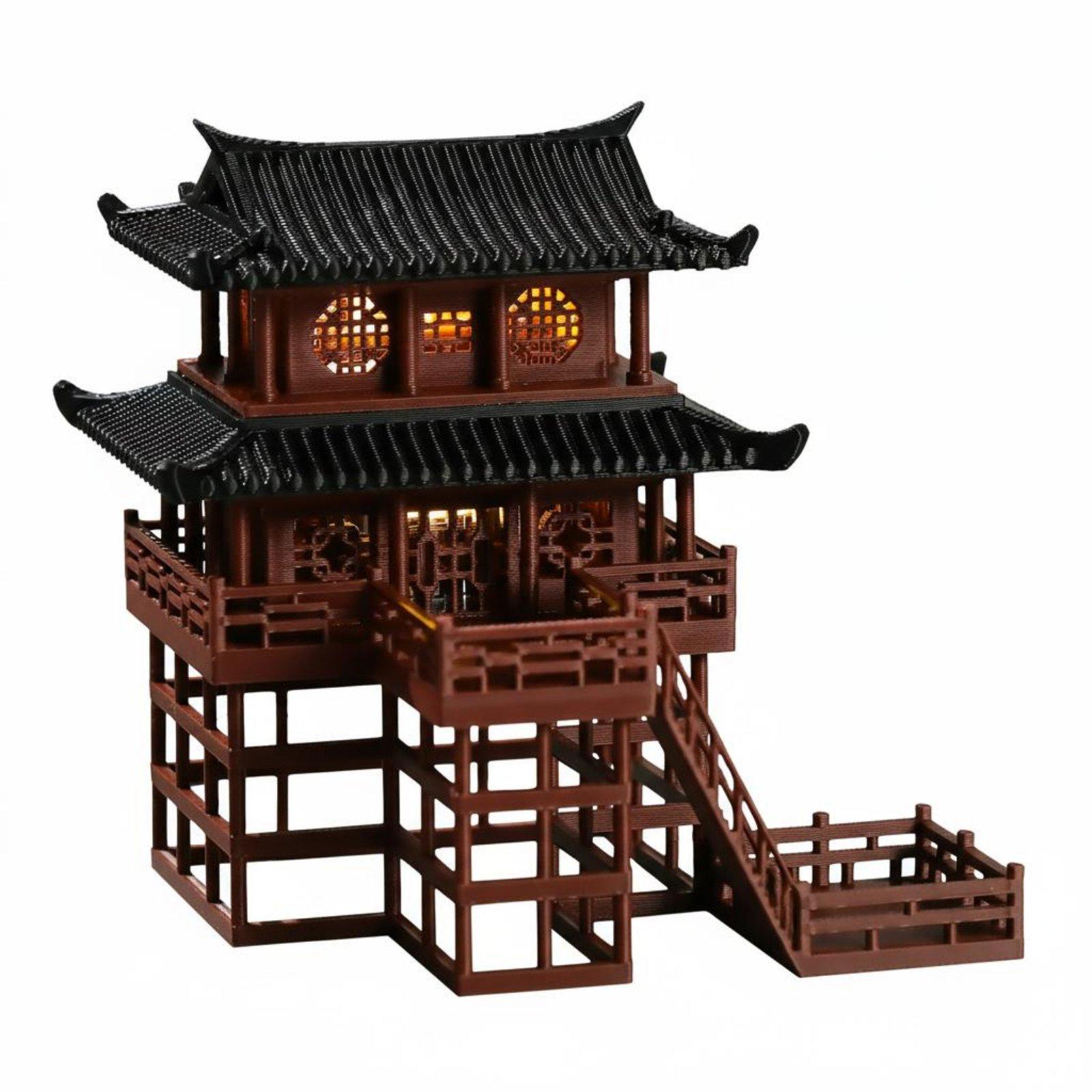 Pagoda Plastik Mini untuk Meja - Bonsai Garden Home ulasan dan harga