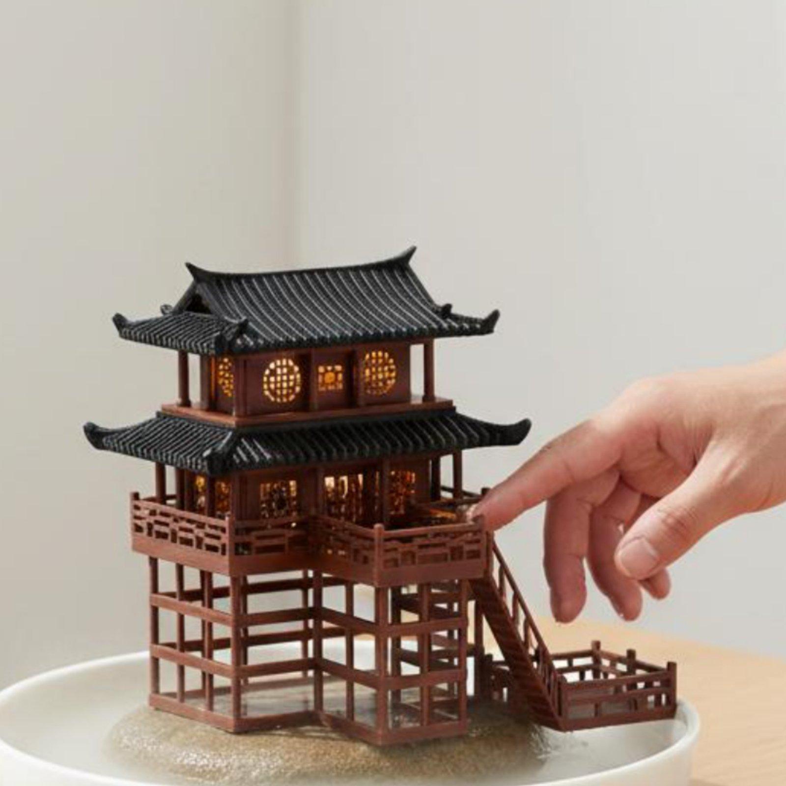 Pagoda Plastik Mini untuk Meja - Bonsai Garden Home ulasan dan harga